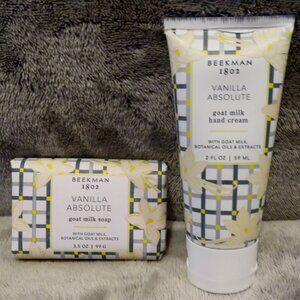 NEW Beekman 1802 Vanilla Absolute 2 Piece Goat Milk Set: Soap & Hand Cream
